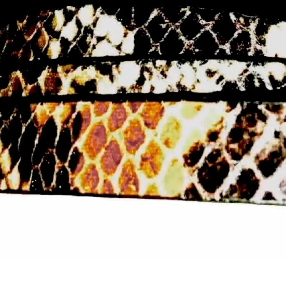 Skinny Snakeskin Belt Nickel Buckle, L, 2 Avail